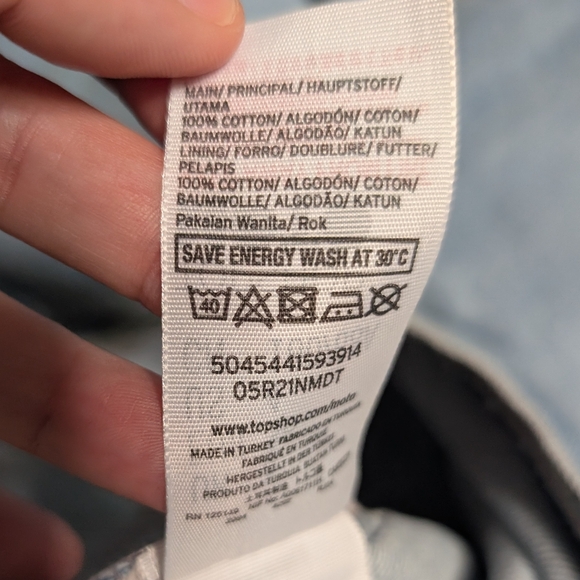 Topshop Moto High Waist Front Slit Light Blue‎ Jean Skirt Size 4 - Picture 8 of 9